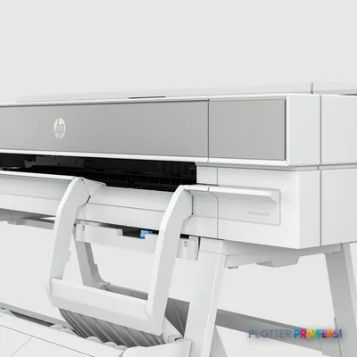 HP DesignJet XT950 36-in printer product detail view showing white printer with paper roll loaded