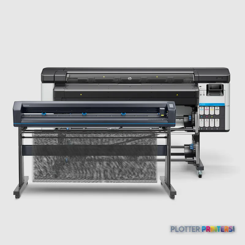 HP Latex 630 Print and Cut Plus Solution product detail view showing the complete printer system with cutting module