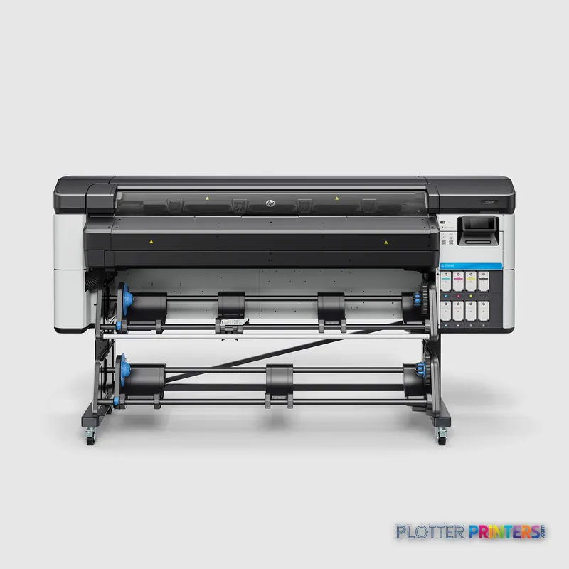 HP Latex 630 Printer product detail view showing black and white large-format printer with blue feed rollers and control pan…