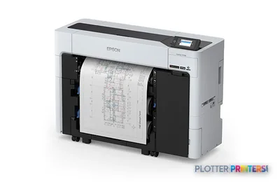 Epson SureColor T3770DR large format printer product image showing white and black inkjet printer with paper output