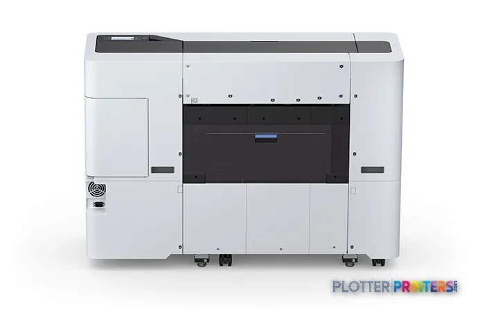 Epson SureColor T3770DR large format printer front view with white and black body on wheeled stand