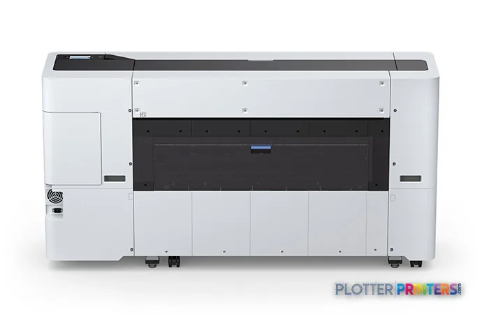 Epson SureColor T7770DL large-format printer product image showing white and black inkjet printer with open paper feed tray