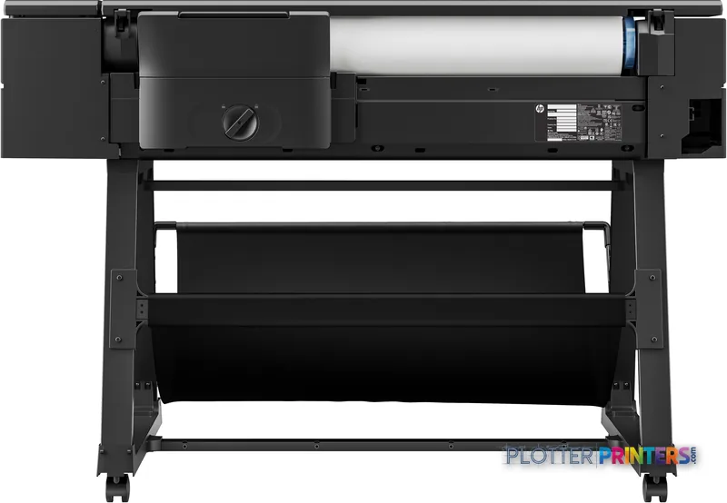 HP DesignJet T850 36-in multifunction printer product image showing front view with paper roll loaded