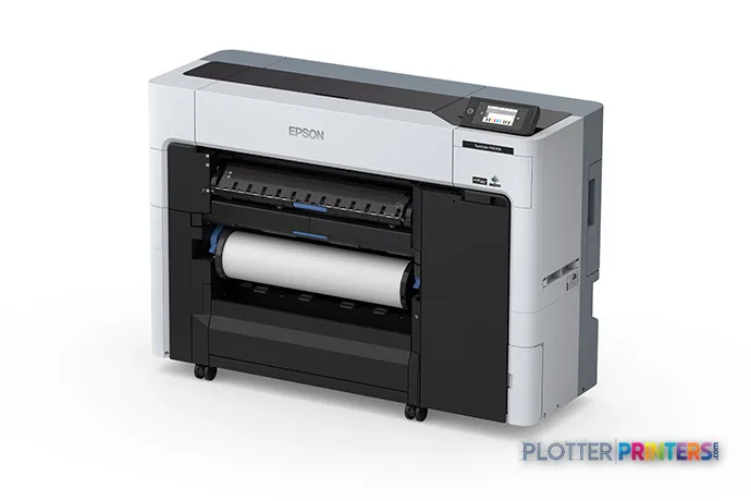 Epson SureColor P6570E large-format printer product image showing white and black inkjet printer with roll feed