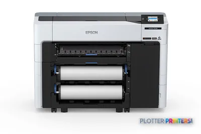 Epson SureColor P6570D large-format printer front view with dual roll feed system and control panel