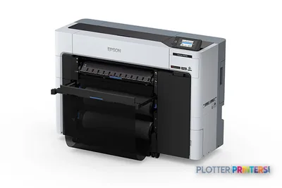 Epson SureColor P6570D large format printer product image showing front view with open media tray