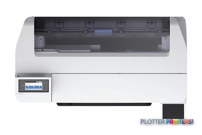 Epson SCF570LA large-format printer product image showing white and black dye-sublimation printer with open top feed and con…