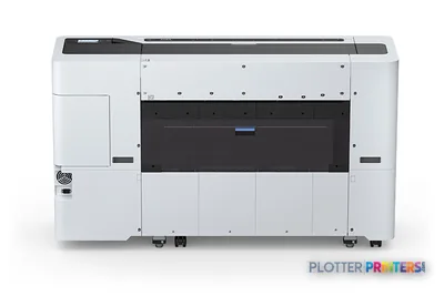 Epson SureColor SCT5770DM large format printer product image, front view showing white and black inkjet printer with paper f…