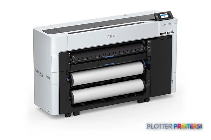 Epson SureColor SCT5770DM large format printer product image showing white and black inkjet device with roll feed system