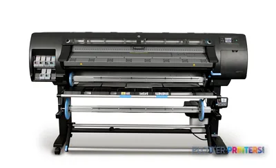 HP Designjet L26500 large format printer product image showing front view with open media roll compartment