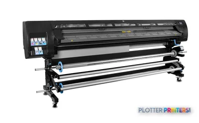 HP Latex 280 104-in Printer product image showing black wide-format printer with ink cartridges and dual media rolls