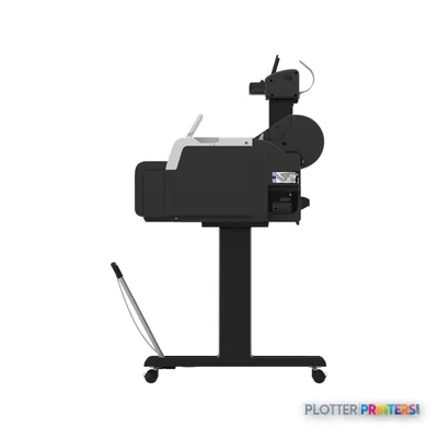 Canon imagePROGRAF TM-340 Lm MFP large-format printer product image showing black and grey inkjet device on mobile stand