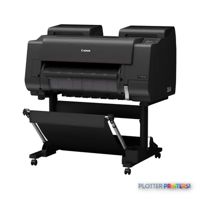 Canon imagePROGRAF PRO-2600 large format printer product image showing black printer on stand with roll feed