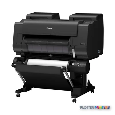 Canon imagePROGRAF GP-2600S large format printer product image showing black printer with roll feed stand