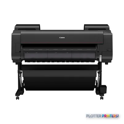 Canon imagePROGRAF PRO-4600 large format printer product image showing black printer with roll feed stand