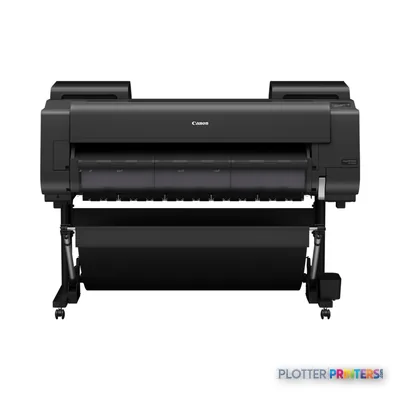 Canon imagePROGRAF GP-4600S large format printer product image showing black printer with roll feed stand