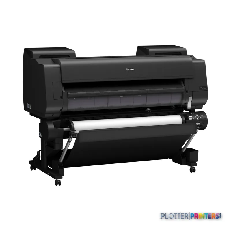 Canon imagePROGRAF GP-4600S large format printer product image showing black printer with roll feed system