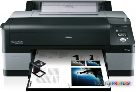 Epson Stylus Pro 4900 Designer Edition large-format printer with printed output samples