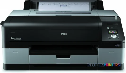 Epson Stylus Pro 4900 Spectro Proofer Designer Edition large-format printer product image showing front view with paper tray…
