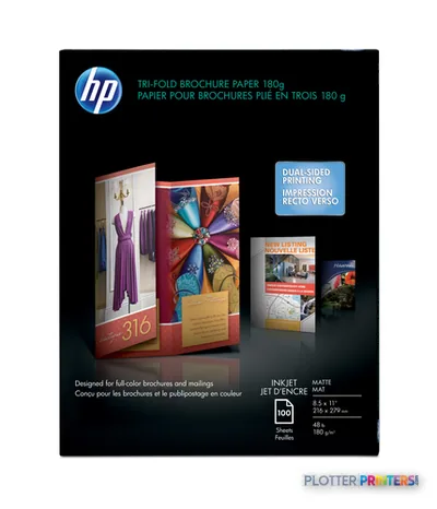 HP Inkjet Matte Tri-fold Brochure Paper 180 gsm-100 sht/Letter/8.5 x 11 in printing paper