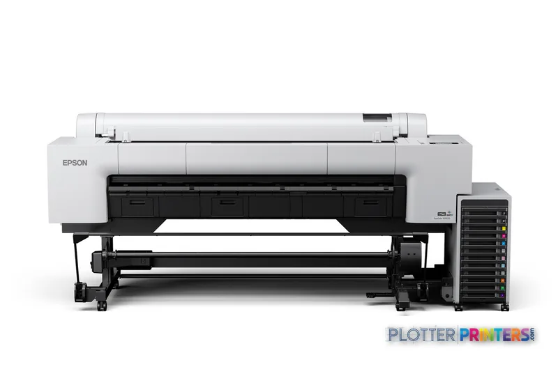 Epson SureColor P20570 large format printer product image showing white and black inkjet printer with roll feed system