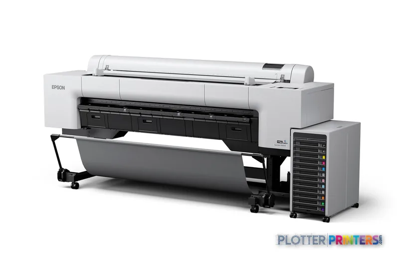 Epson SureColor P20570 large format printer product image showing white and black inkjet printer with roll feed system