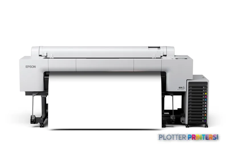 Epson SureColor P20570 large format printer product image showing white and black inkjet printer with paper feed system
