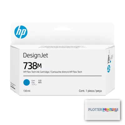HP 738M 130-ml Cyan DesignJet Ink Cartridge print head Thermal inkjet