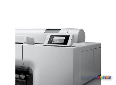 Epson SureColor SC-P20500 large format printer product detail view showing white and black inkjet printer with touchscreen d…