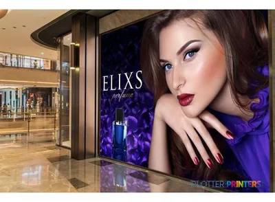 Epson SureColor SC-P20500 large format printer displaying vibrant color output on a retail signage installation