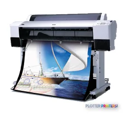 Epson Stylus Pro 9450 large-format printer with blue sailboat print output