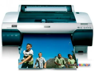 Epson Stylus Pro 4450 large-format printer product image showing grey and silver printer with photo output