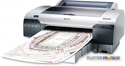 Epson Stylus Pro 4450 product image showing grey and silver printer with architectural blueprint printing