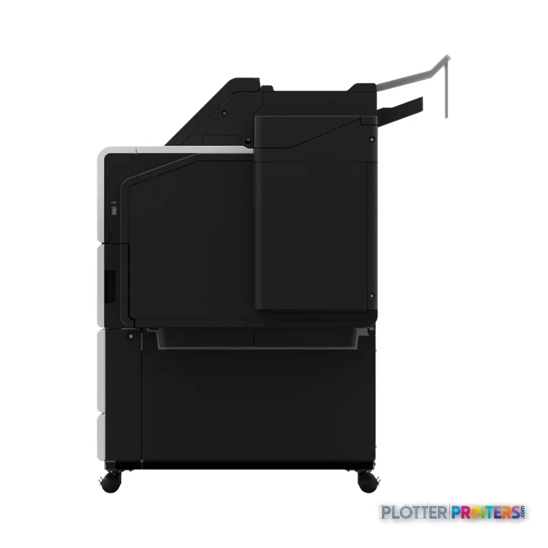Canon imagePROGRAF TZ-32000 large format printer product image showing black inkjet printer with output tray and wheeled base