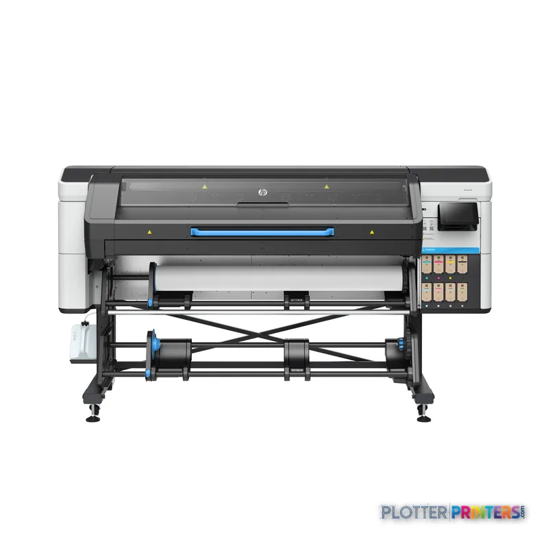 HP Latex 730 Printer product detail view showing black and white large-format printer with blue accents and control panel
