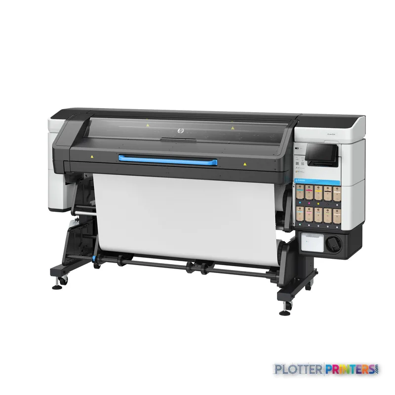 HP Latex 730 W Printer product detail view showing black and white large-format printer with blue accent bar