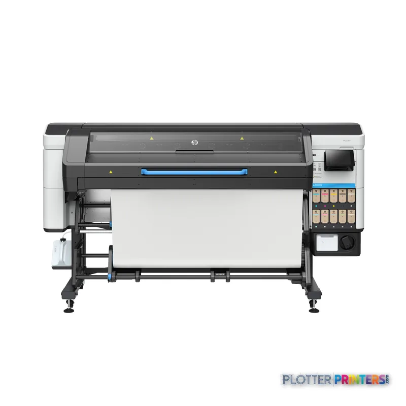 HP Latex 730 W Printer product detail view showing black and white large-format printer with blue accents and ink cartridge…