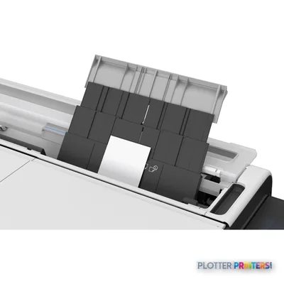 Canon imagePROGRAF TC-21 lifestyle image showing the printer's paper feed mechanism with white and black components