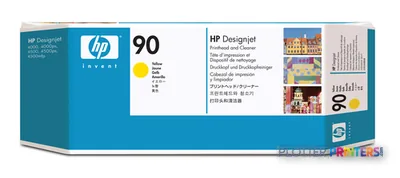 HP 90 Yellow DesignJet Printhead and Printhead Cleaner