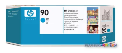HP 90 Cyan DesignJet Printhead and Printhead Cleaner