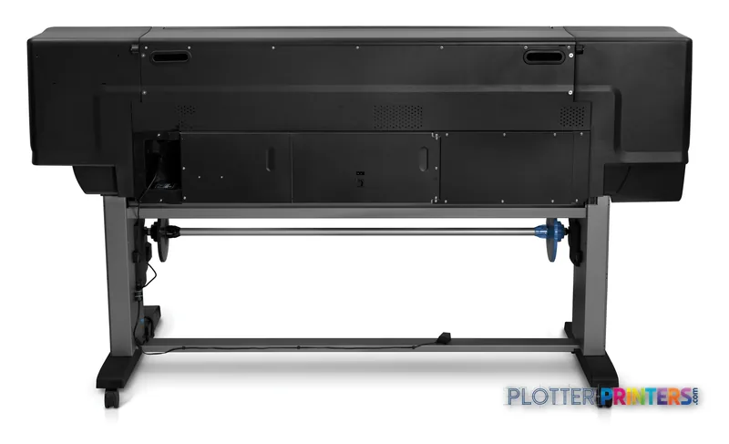 HP DesignJet Z6200 60-in Photo Printer product image showing front view of black large-format printer on stand