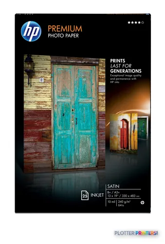 HP Premium Satin 25 sht/A3+/330 x 483 mm (13 x 19 in) White