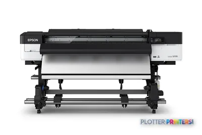 Epson SCS7170PE large-format inkjet printer product image showing black and white printer with roll feed system