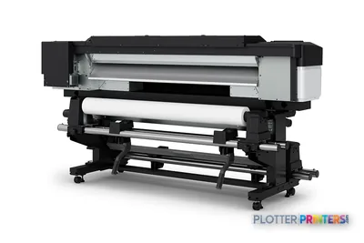 Epson SCS7170PE large-format inkjet printer product image showing black and white printer with roll feed system