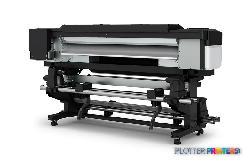 Epson SCS7170PE large format inkjet printer product image showing black and white printer with roll feed system