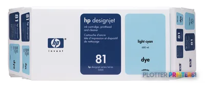HP 81 Value Pack 680-ml Light Cyan DesignJet Dye Ink Cartridge and Printhead print head Thermal inkjet
