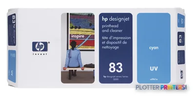 HP 83 Cyan DesignJet UV Printhead and Printhead Cleaner