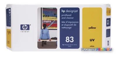 HP 83 Yellow DesignJet UV Printhead and Printhead Cleaner