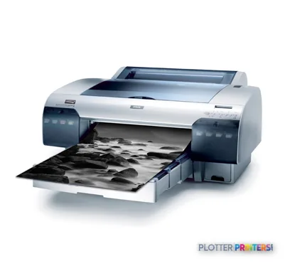 Epson Stylus Pro 4880+ large format printer product image showing front view with open output tray