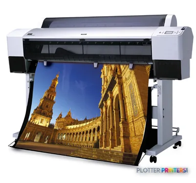 Epson Stylus Pro 9450+ large format printer product image showing white and black printer with architectural photo output